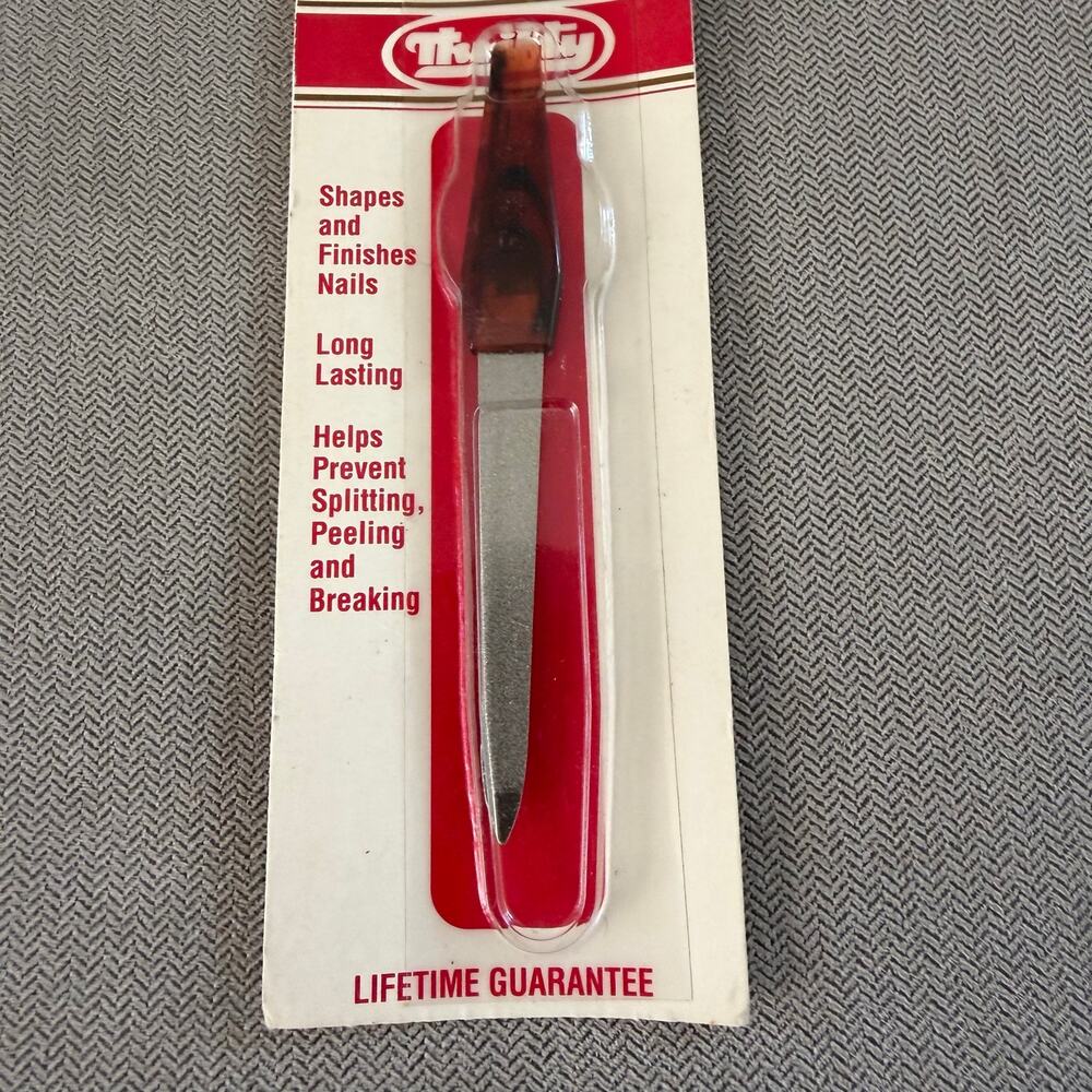 Vintage Trim Nail File Metal Emery Board New Sealed